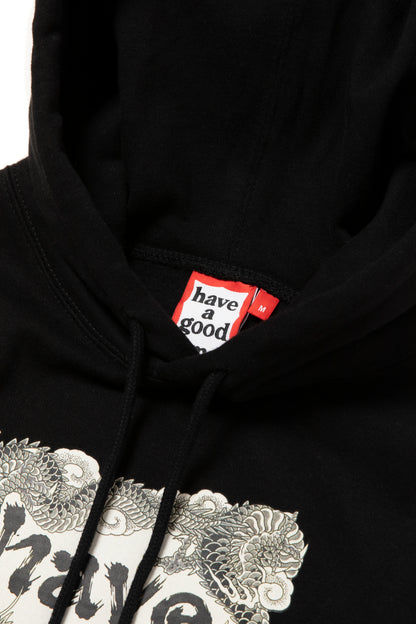 DRAGON FRAME PULLOVER HOODIE FL BLACK