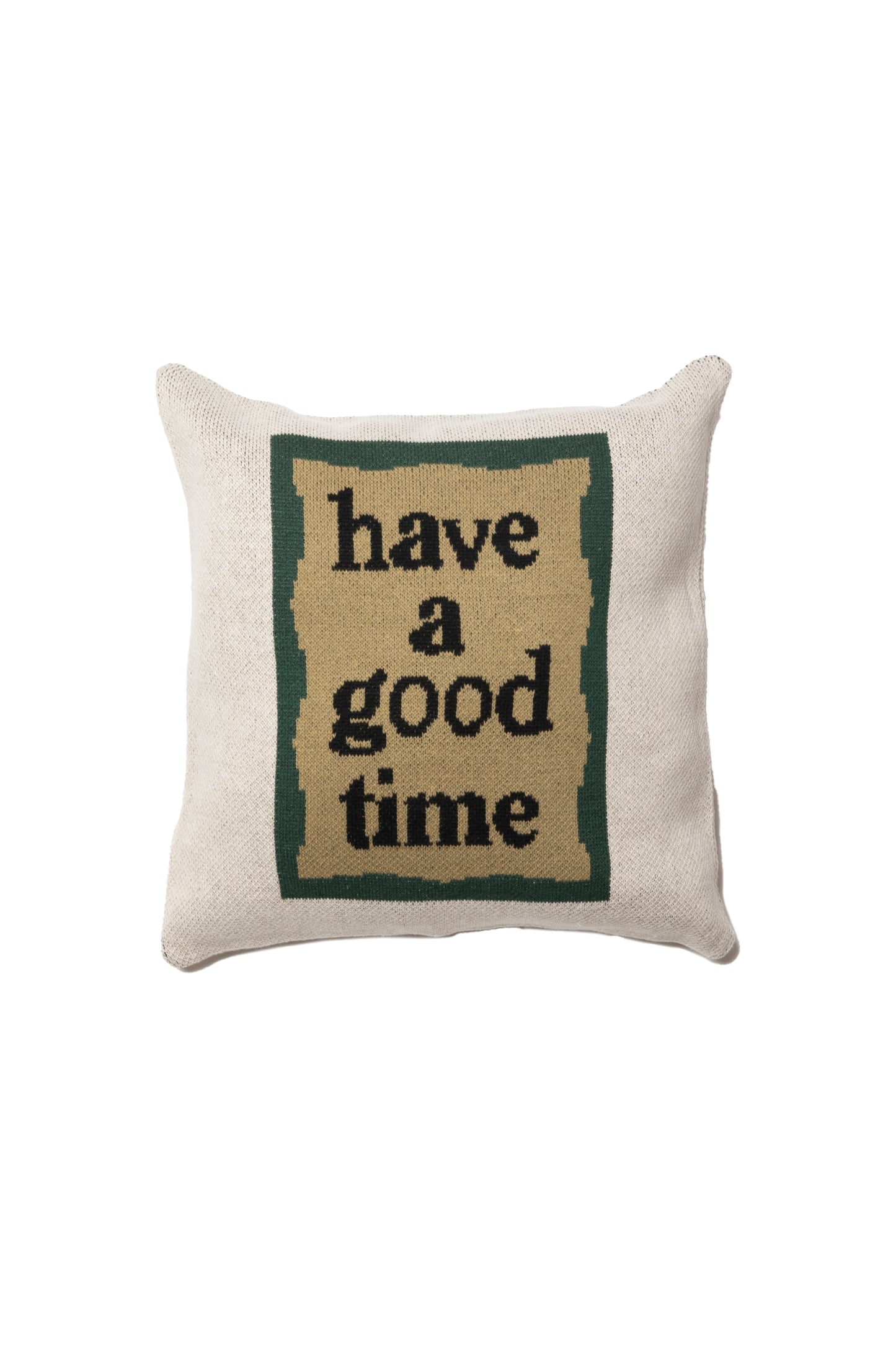 MILITARY FRAME KNITTED CUSHION COVER IVORY