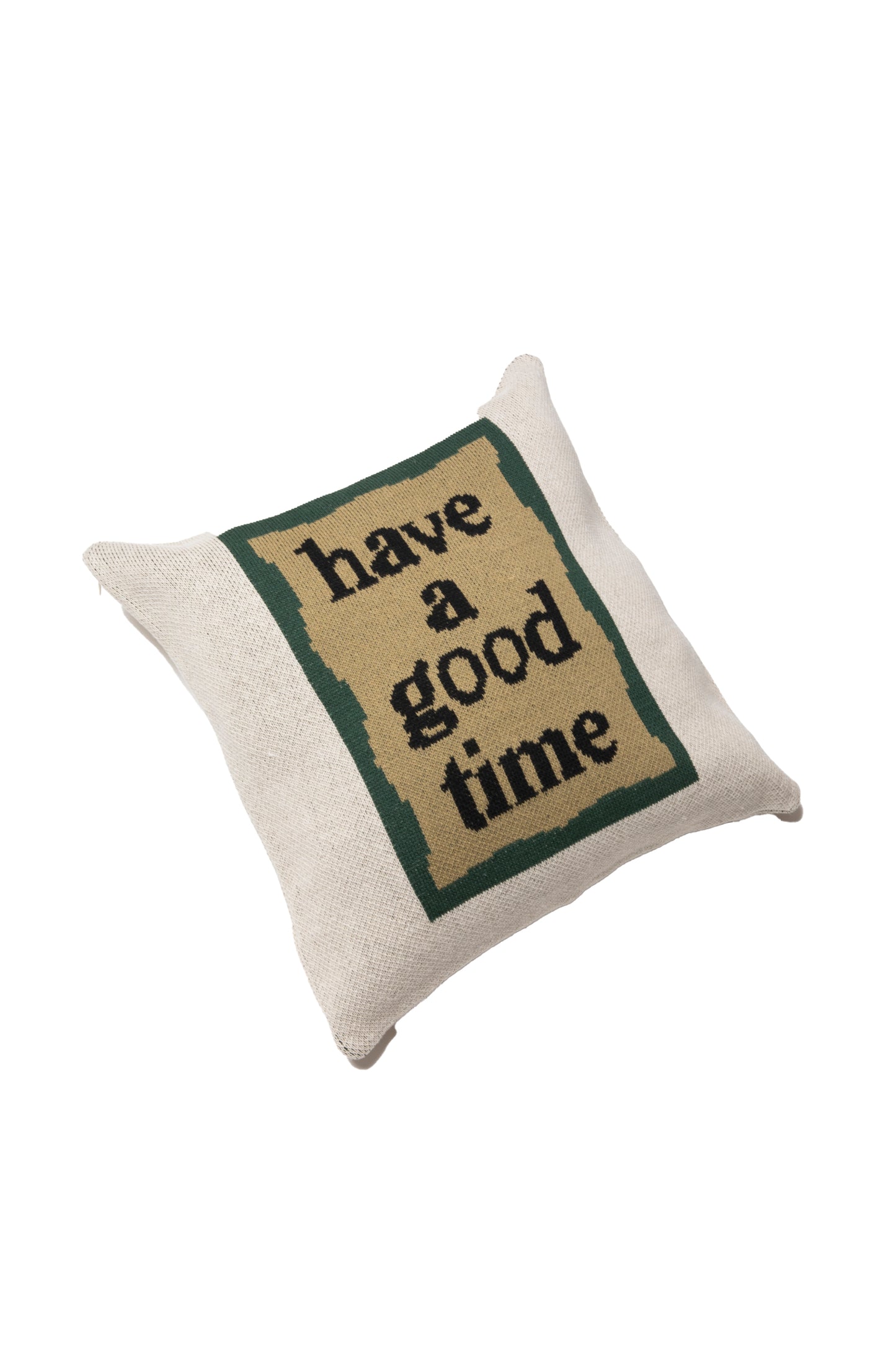 MILITARY FRAME KNITTED CUSHION COVER IVORY
