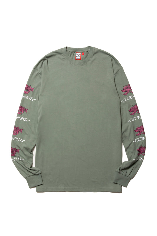 ARM MONSTER LOGO L/S TEE SAND GREEN