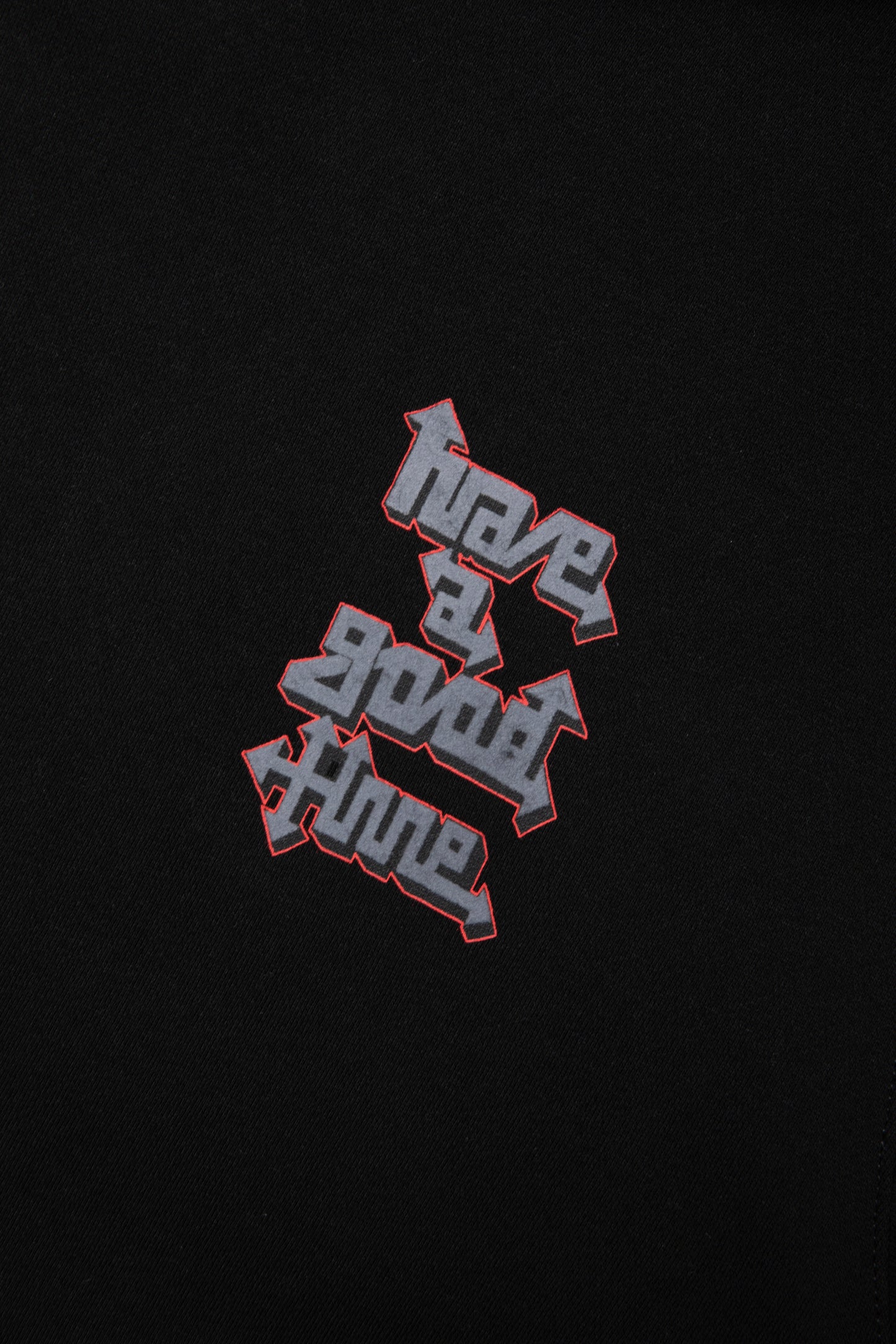 WILD GRAFFITI LOGO FLOCK PRINT PULLOVER HOODIE FL BLACK