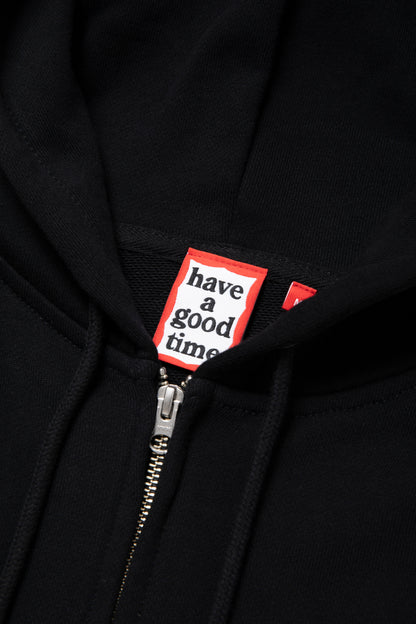 MINI MINI FRAME EMB ZIP UP HOODIE CO BLACK