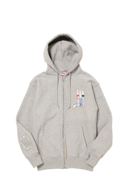 STYLES ZIP UP HOODIE FL HEATHER GRAY