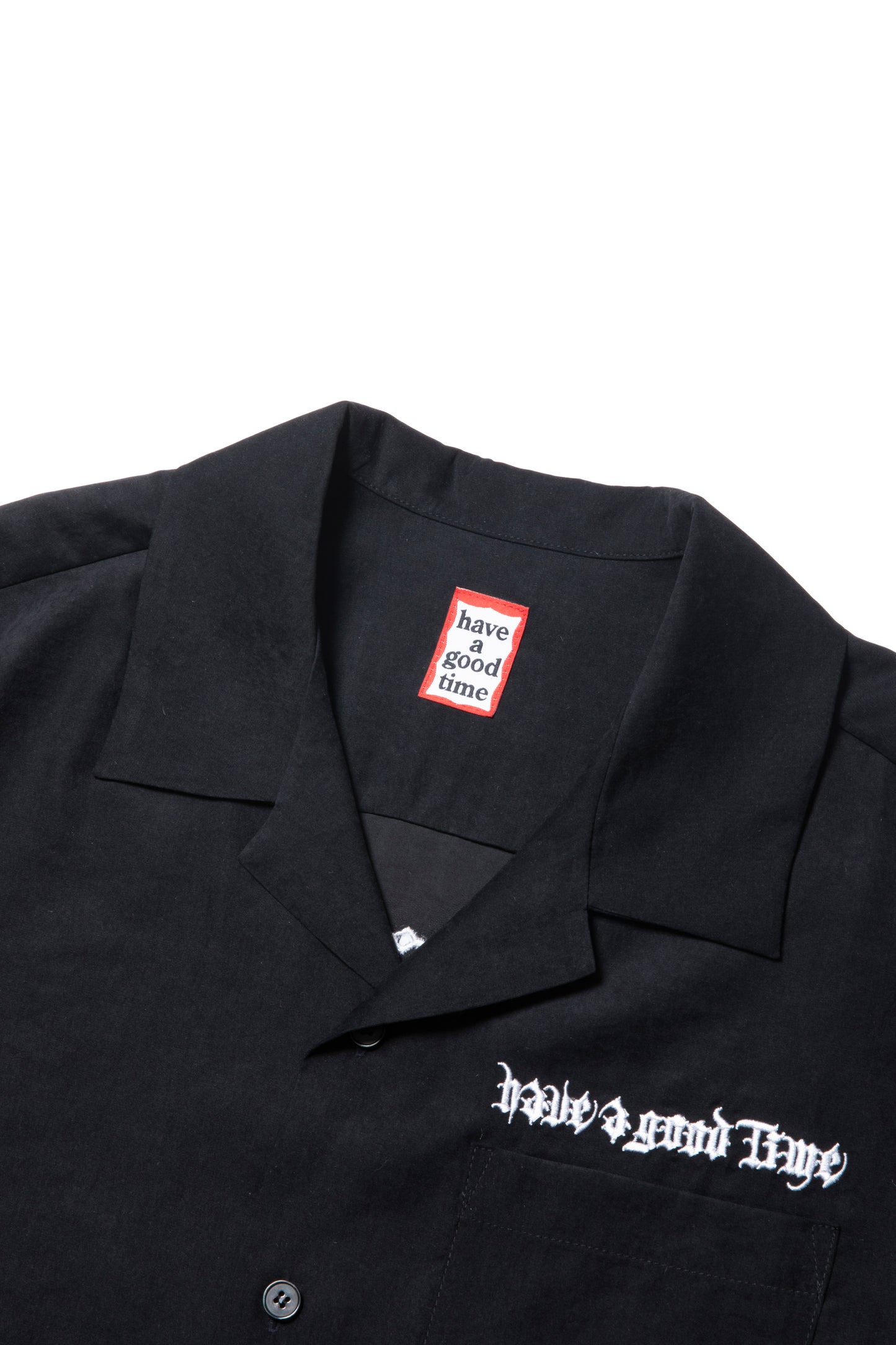 CHAIN OLD ENGLISH LOGO EMBROIDERY RELAXED S/S SHIRT BLACK