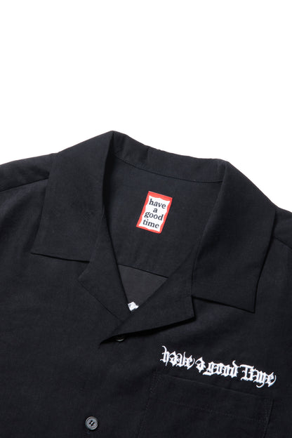 CHAIN OLD ENGLISH LOGO EMBROIDERY RELAXED S/S SHIRT BLACK