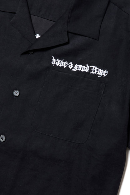 CHAIN OLD ENGLISH LOGO EMBROIDERY RELAXED S/S SHIRT BLACK