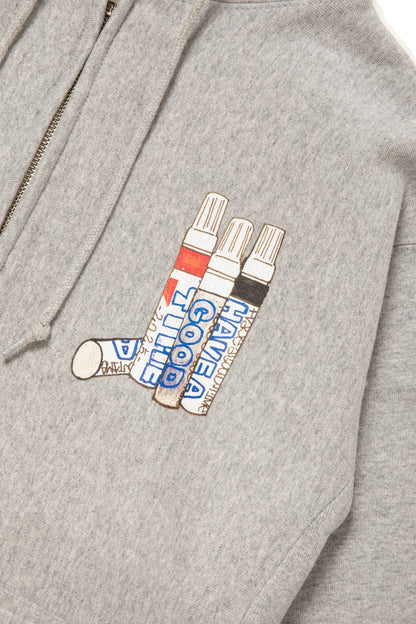 STYLES ZIP UP HOODIE FL HEATHER GRAY