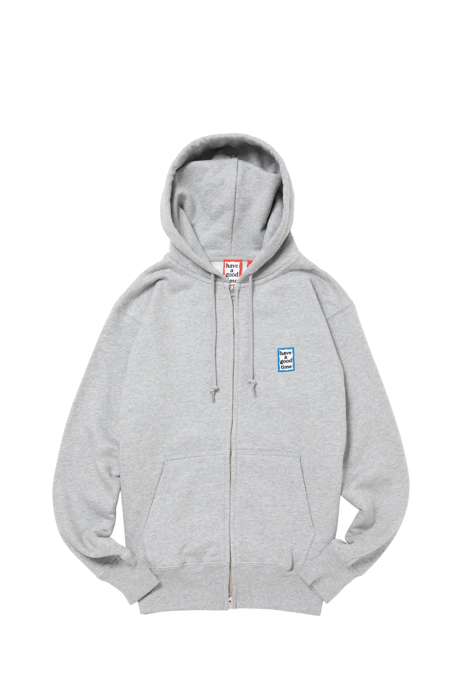 MINI MINI BLUE FRAME EMB ZIP UP HOODIE CO HEATHER GRAY