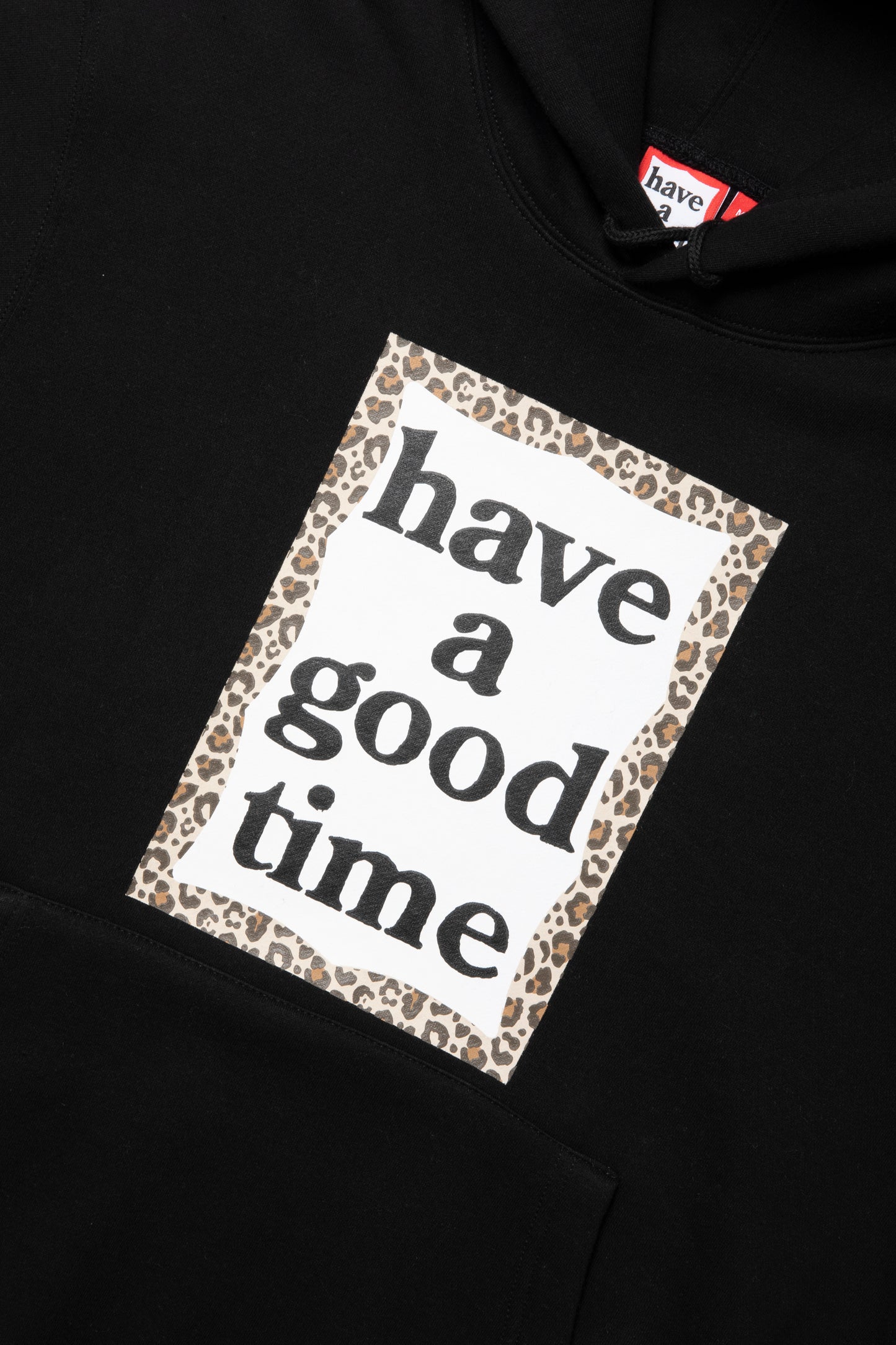LEOPARD FRAME PULLOVER HOODIE FL BLACK