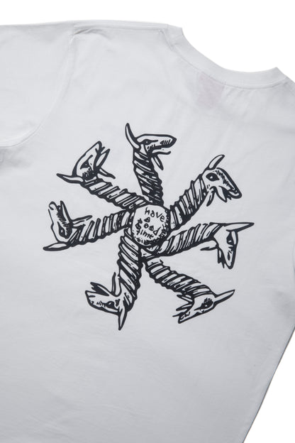 CYCLING LOGO S/S TEE WHITE