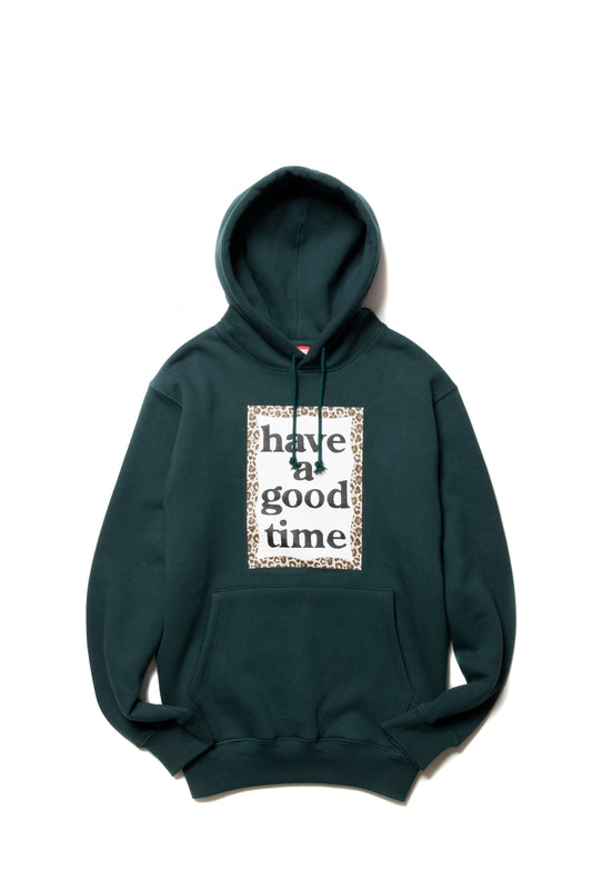 LEOPARD FRAME PULLOVER HOODIE FL MALACHITE GREEN