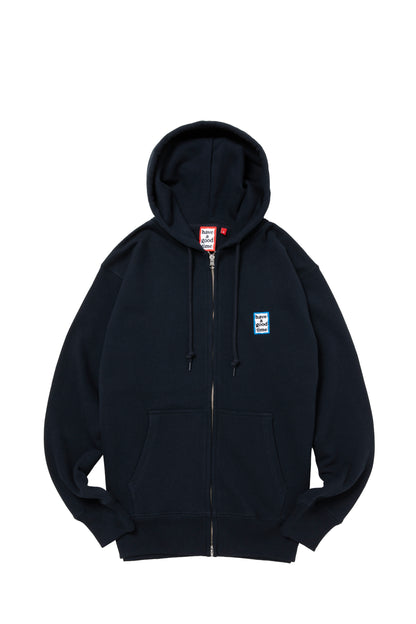 MINI MINI BLUE FRAME EMB ZIP UP HOODIE CO NAVY