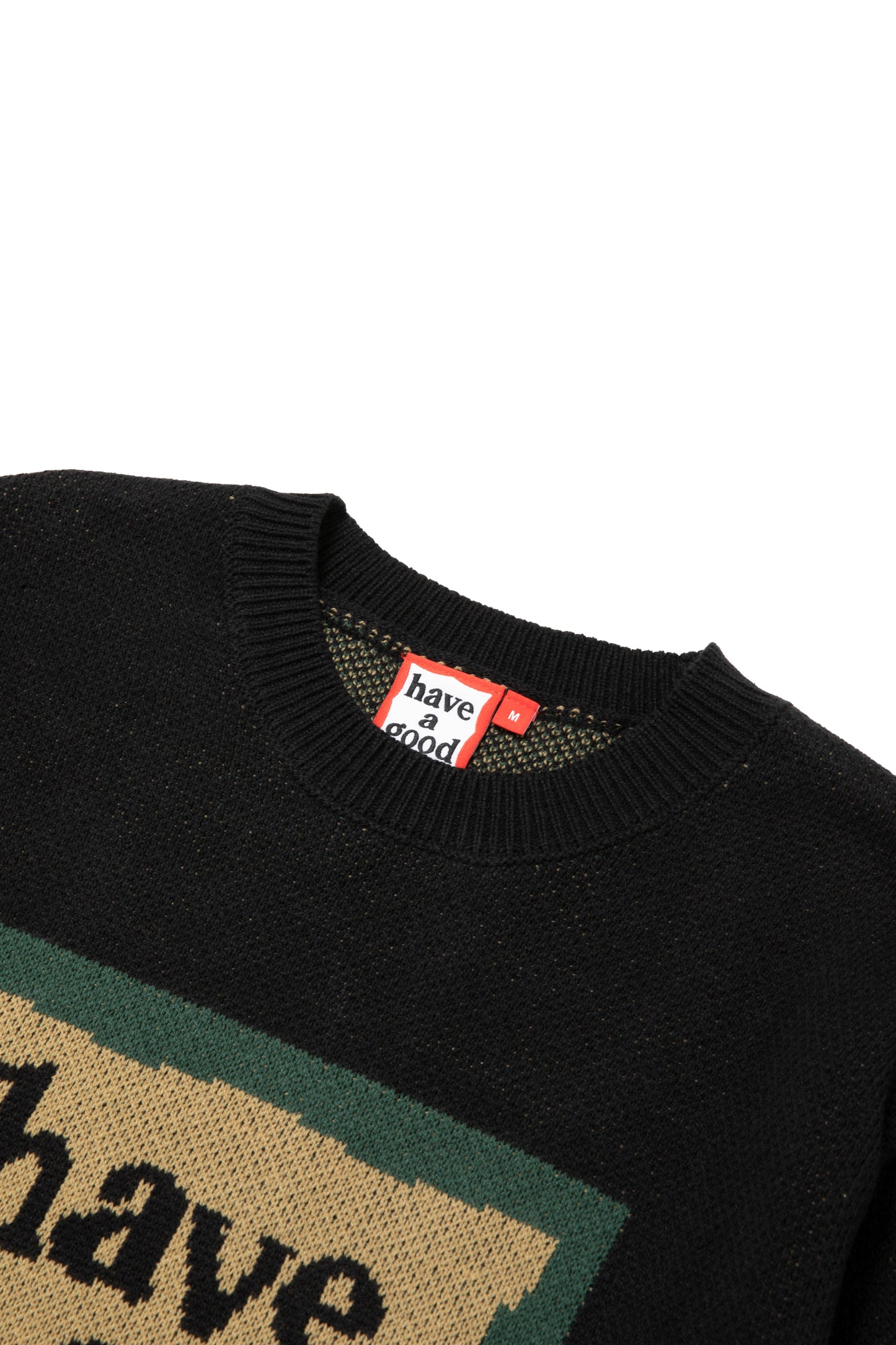MILITARY FRAME KNIT SWEATER BLACK