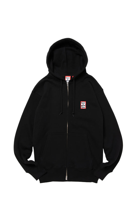 MINI MINI FRAME EMB ZIP UP HOODIE CO BLACK