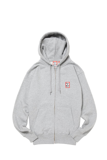 MINI MINI FRAME EMB ZIP UP HOODIE CO HEATHER GRAY
