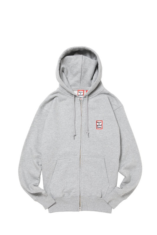 MINI MINI FRAME EMB ZIP UP HOODIE CO HEATHER GRAY