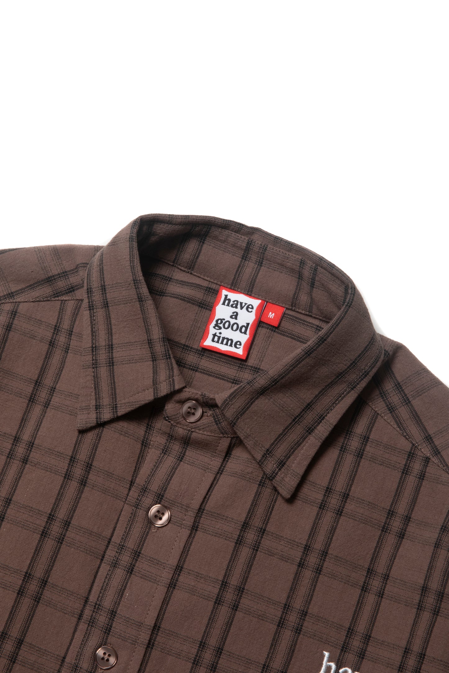 MINI LOGO S/S CHECK SHIRT BROWN