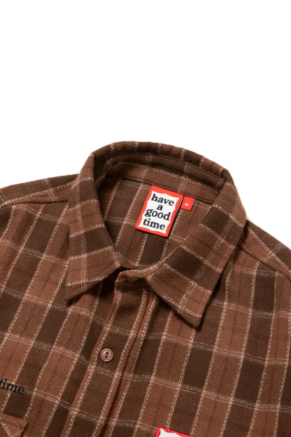 SIDE LOGO SIDE BLANK FRAME SHIRT BROWN