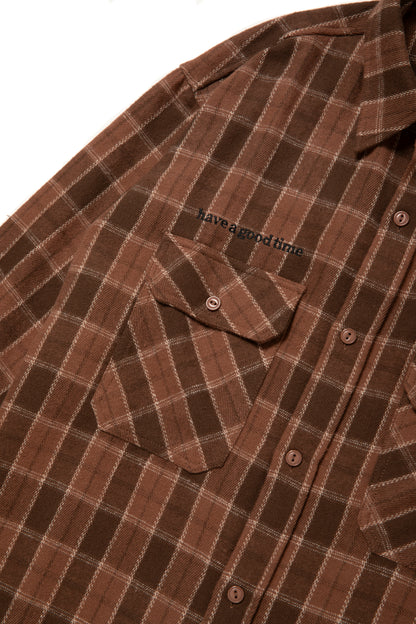 SIDE LOGO SIDE BLANK FRAME SHIRT BROWN