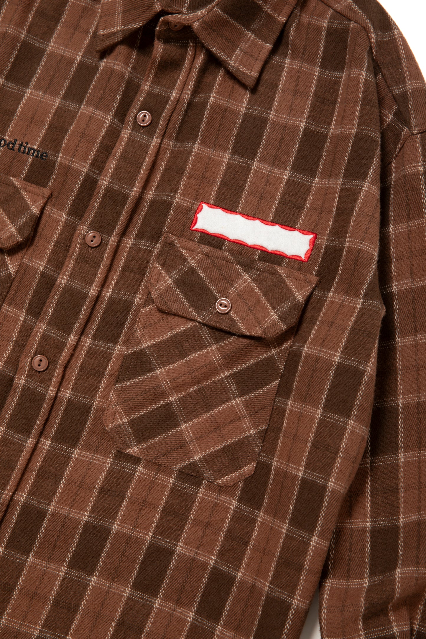 SIDE LOGO SIDE BLANK FRAME SHIRT BROWN