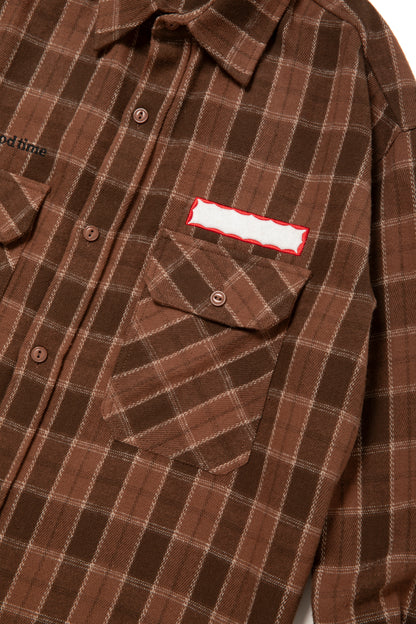 SIDE LOGO SIDE BLANK FRAME SHIRT BROWN