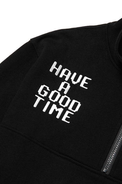 WHILE YOU WERE SLEEPING HALF-ZIP SWEATSHIRT FL BLACK