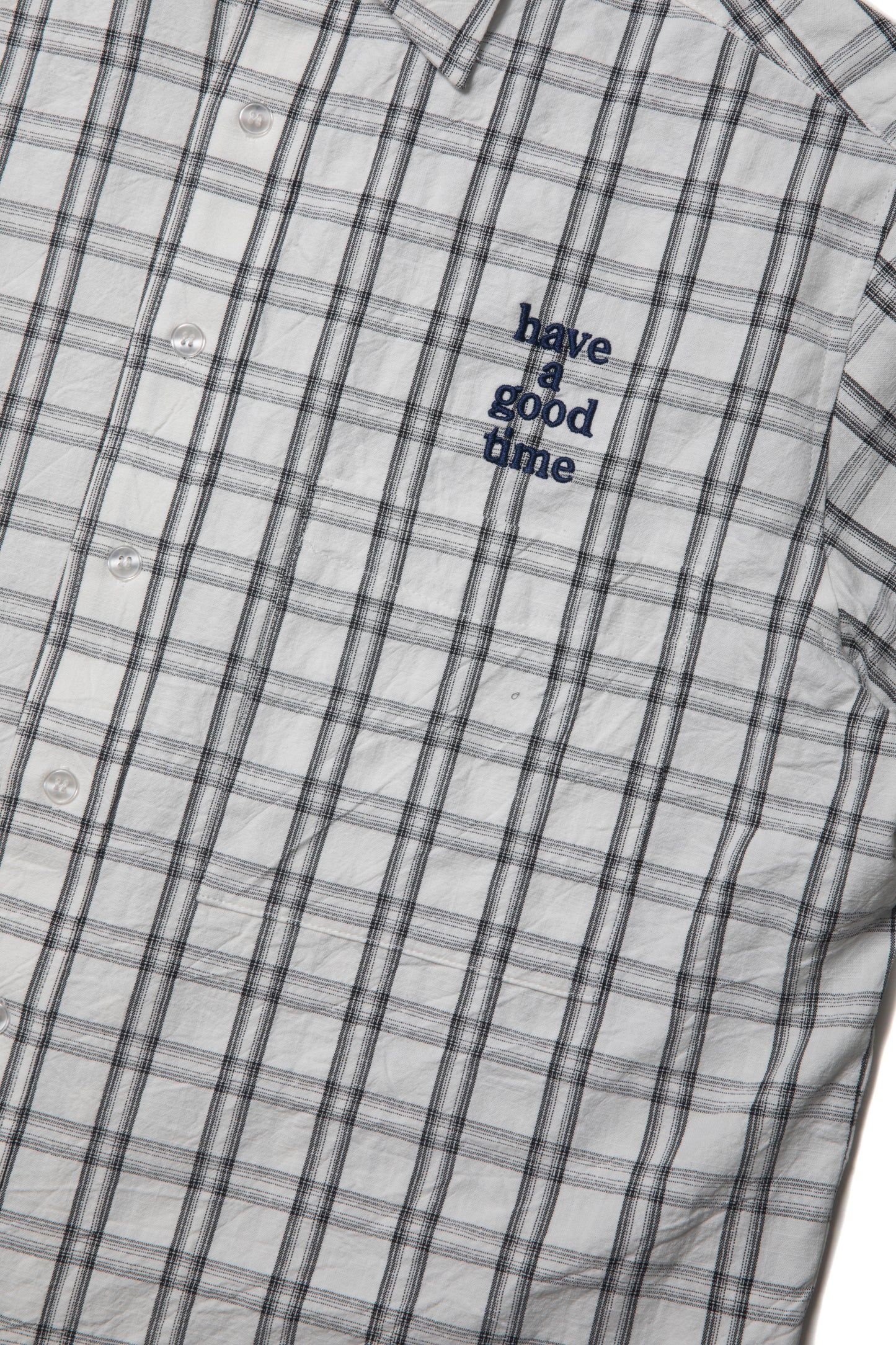 MINI LOGO S/S CHECK SHIRT WHITE