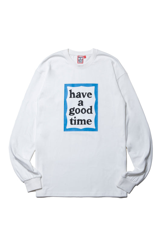 BLUE FRAME L/S TEE WHITE