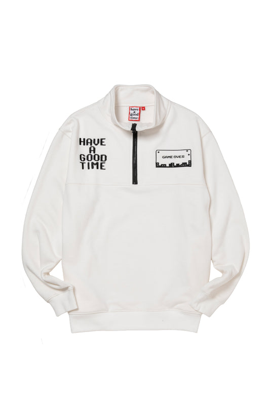 WHILE YOU WERE SLEEPING HALF-ZIP SWEATSHIRT FL WHITE