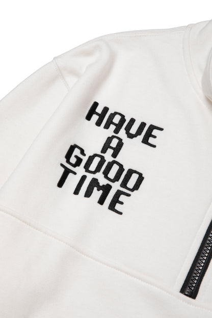 WHILE YOU WERE SLEEPING HALF-ZIP SWEATSHIRT FL WHITE