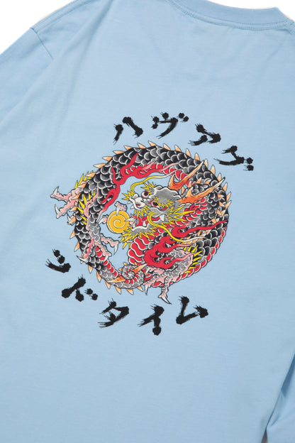 DRAGON CIRCLE L/S TEE GREYISH BLUE