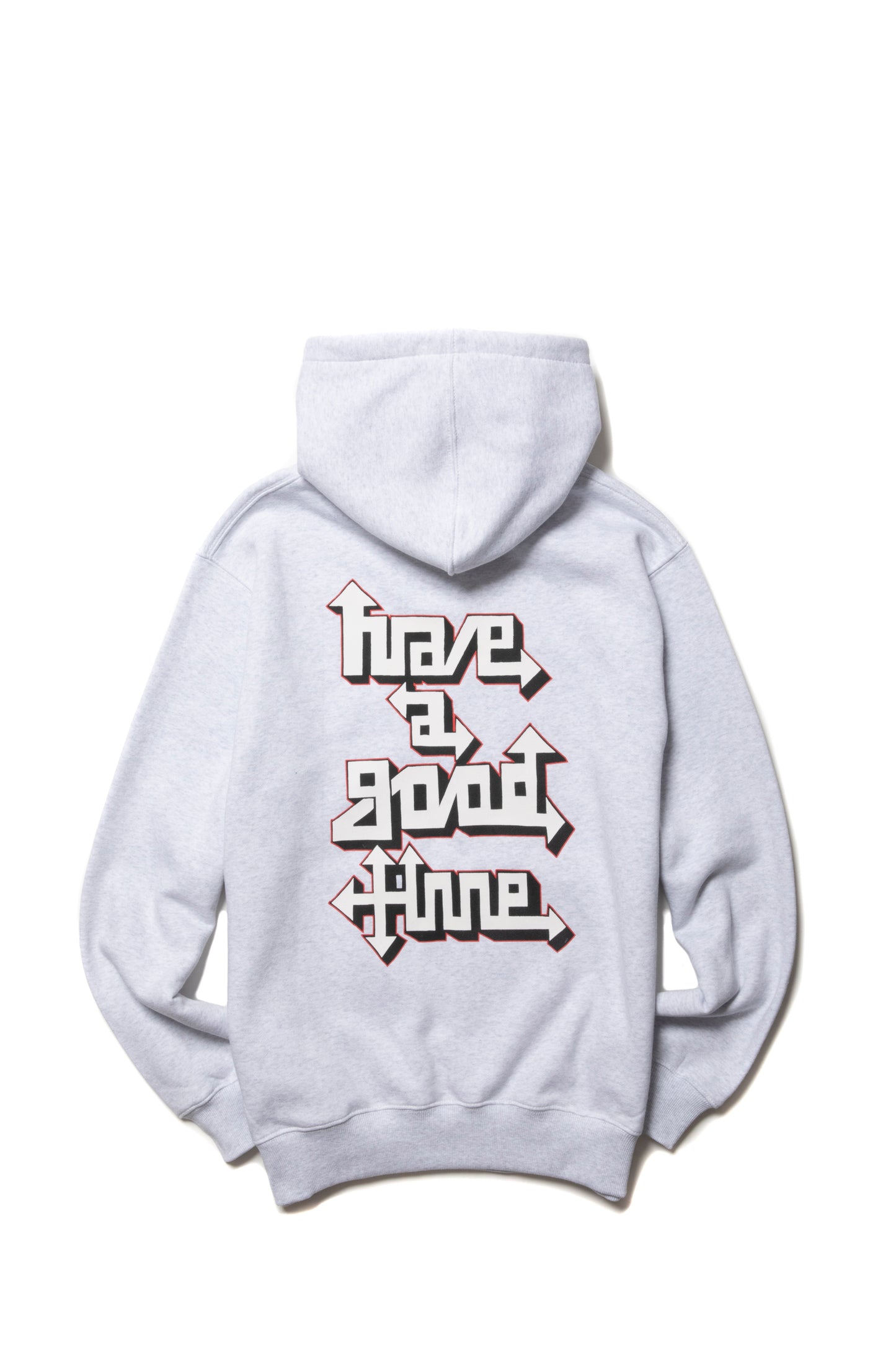 WILD GRAFFITI LOGO FLOCK PRINT PULLOVER HOODIE FL ASH GRAY