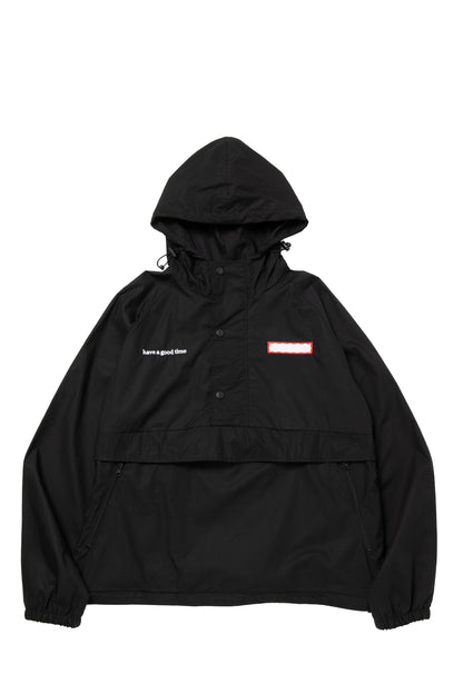 SIDE LOGO SIDE BLANK FRAME ANORAK JACKET BLACK