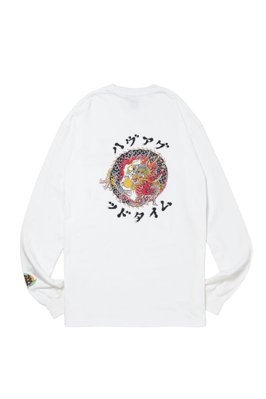 DRAGON CIRCLE L/S TEE WHITE