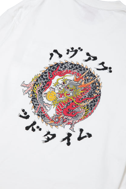 DRAGON CIRCLE L/S TEE WHITE