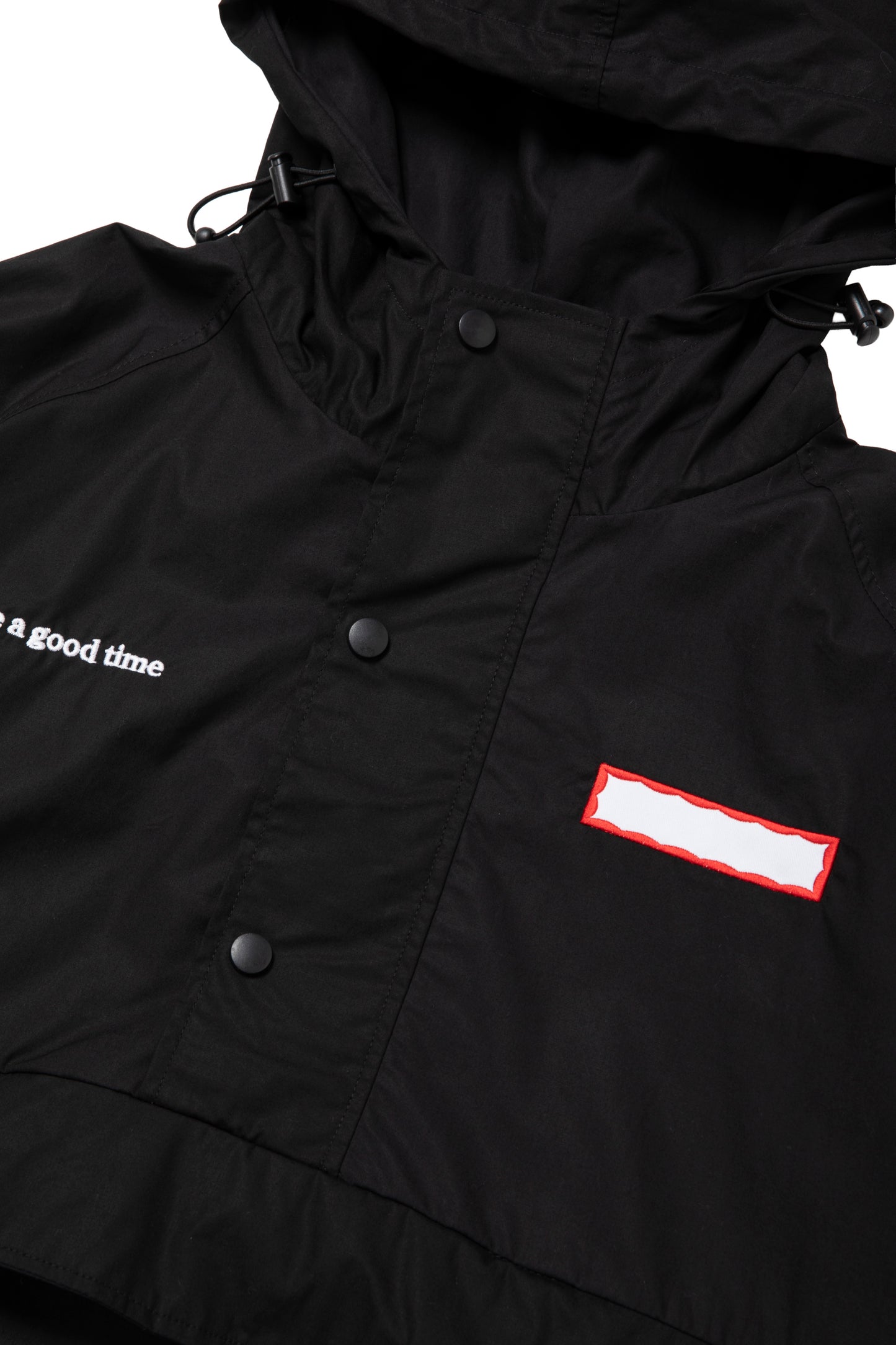 SIDE LOGO SIDE BLANK FRAME ANORAK JACKET BLACK