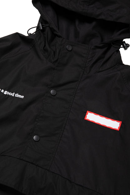 SIDE LOGO SIDE BLANK FRAME ANORAK JACKET BLACK