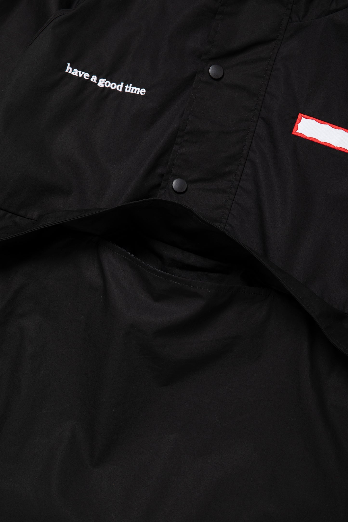 SIDE LOGO SIDE BLANK FRAME ANORAK JACKET BLACK