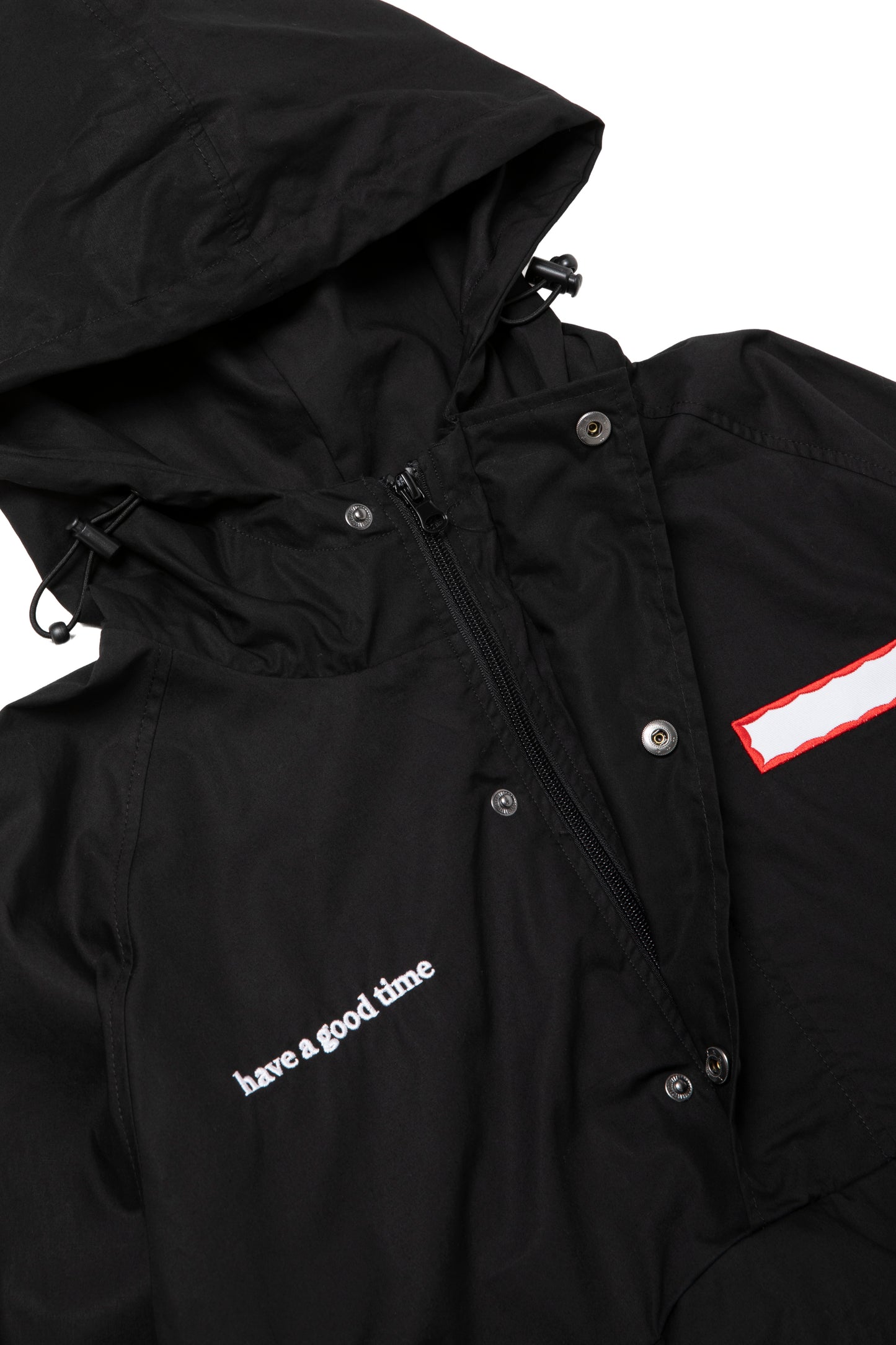 SIDE LOGO SIDE BLANK FRAME ANORAK JACKET BLACK