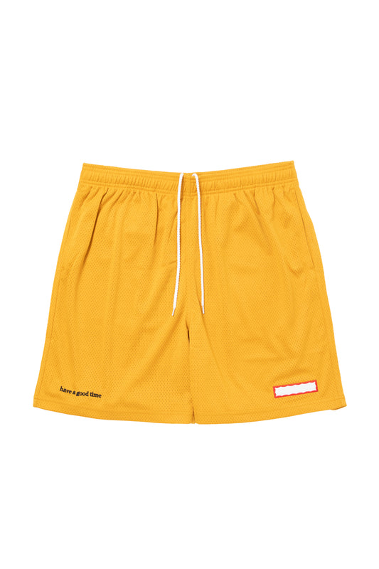SIDE LOGO SIDE BLANK FRAME MESH SHORTS YELLOW