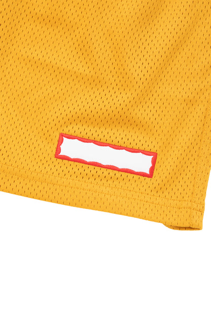 SIDE LOGO SIDE BLANK FRAME MESH SHORTS YELLOW