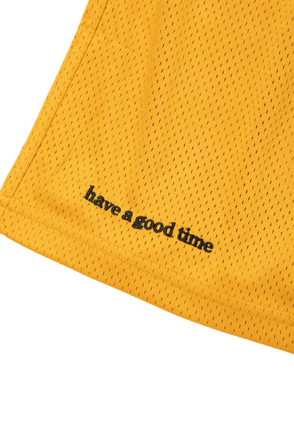 SIDE LOGO SIDE BLANK FRAME MESH SHORTS YELLOW