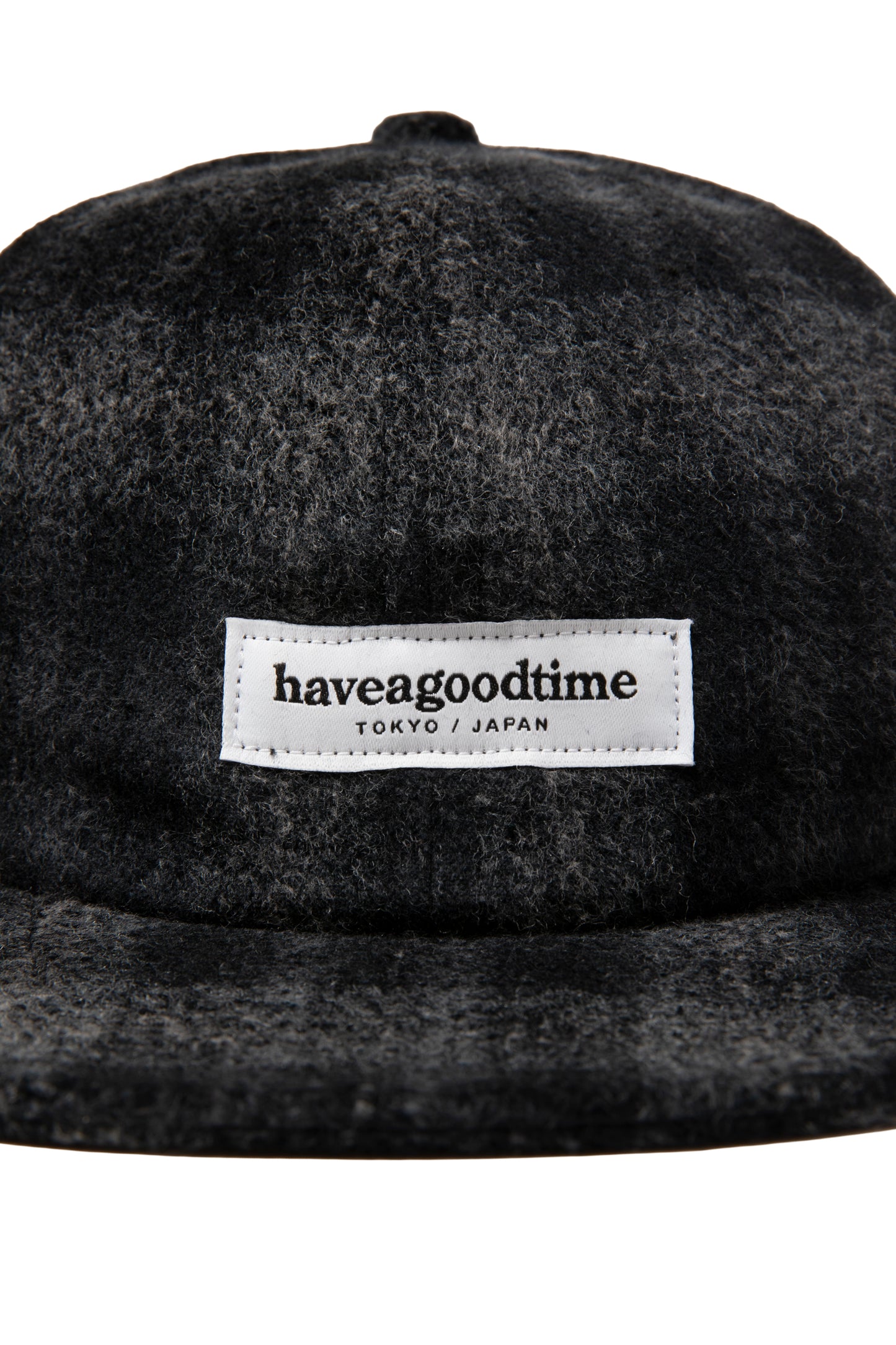SIDE LOGO NEEDLE PUNCH CHECK CAP CHARCOAL