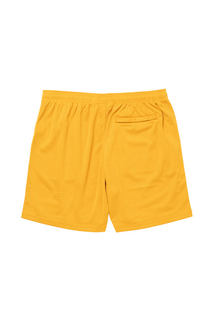 SIDE LOGO SIDE BLANK FRAME MESH SHORTS YELLOW