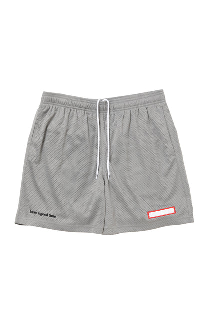 SIDE LOGO SIDE BLANK FRAME MESH SHORTS ICE GREY