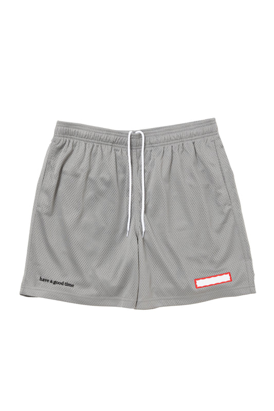 SIDE LOGO SIDE BLANK FRAME MESH SHORTS ICE GREY