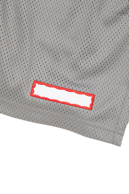 SIDE LOGO SIDE BLANK FRAME MESH SHORTS ICE GREY