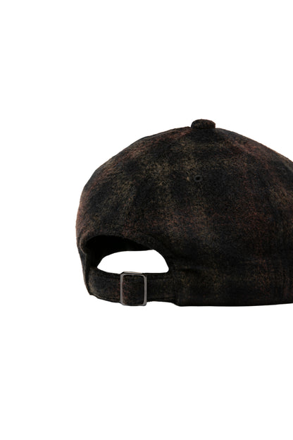 SIDE LOGO NEEDLE PUNCH CHECK CAP BROWN