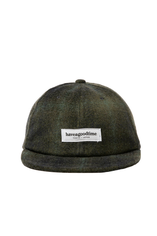 SIDE LOGO NEEDLE PUNCH CHECK CAP GREEN