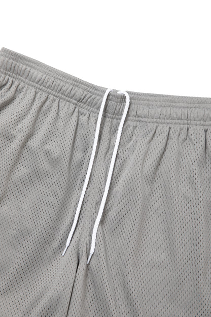 SIDE LOGO SIDE BLANK FRAME MESH SHORTS ICE GREY